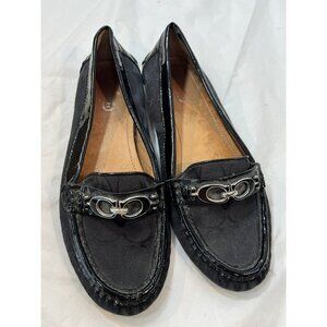 Coach Fortunata Black Driving Loafer Flats Size 7.5 B